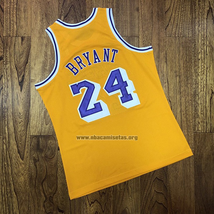 Camiseta Los Angeles Lakers Kobe Bryant NO 24 60th Anniversary Mitchell & Ness 2007-08 Amarillo
